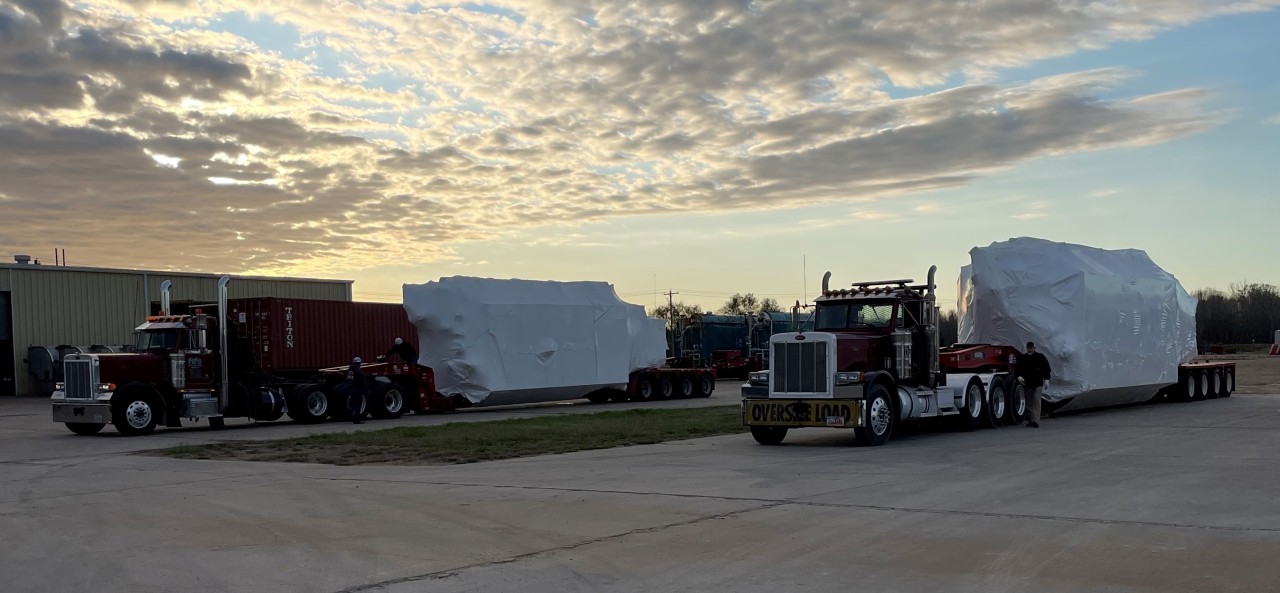 Trailer-mounted Boilers Prepped for Overseas Shipping